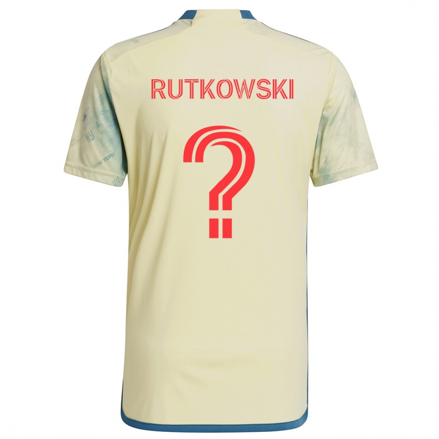 Niño Fútbol Camiseta Alan Rutkowski #0 Amarillo Rojo Azul 1ª Equipación 2024/25