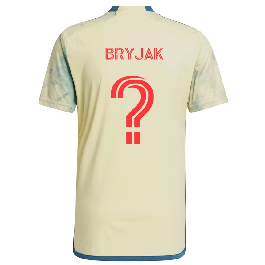 Niño Fútbol Camiseta Jeffrey Bryjak #0 Amarillo Rojo Azul 1ª Equipación 2024/25