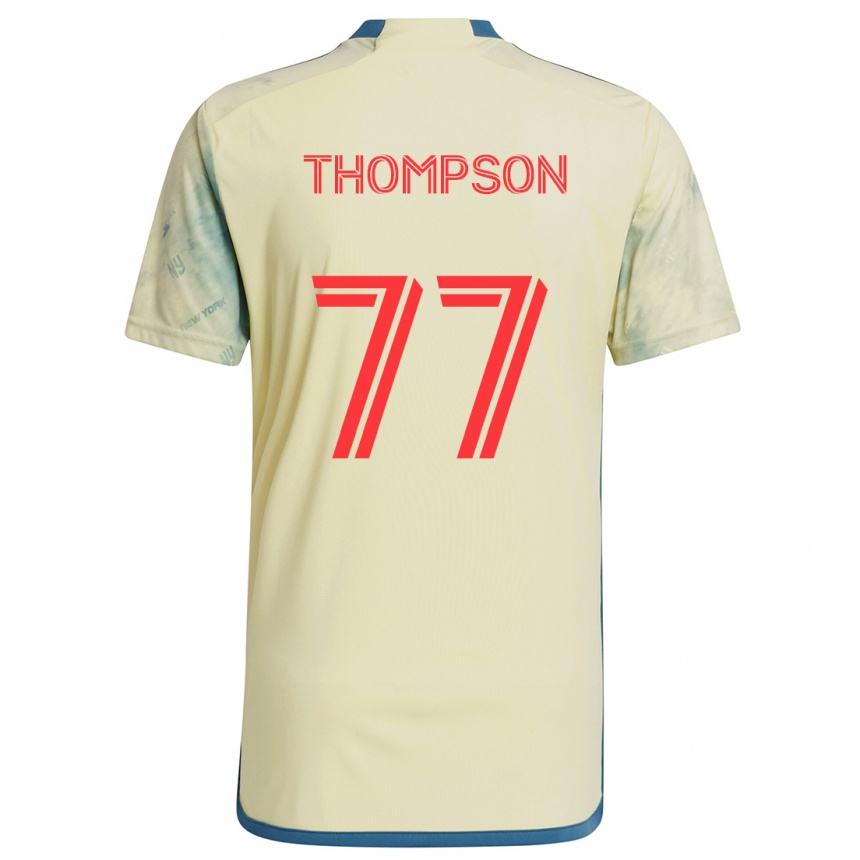 Niño Fútbol Camiseta Amos Shapiro-Thompson #77 Amarillo Rojo Azul 1ª Equipación 2024/25