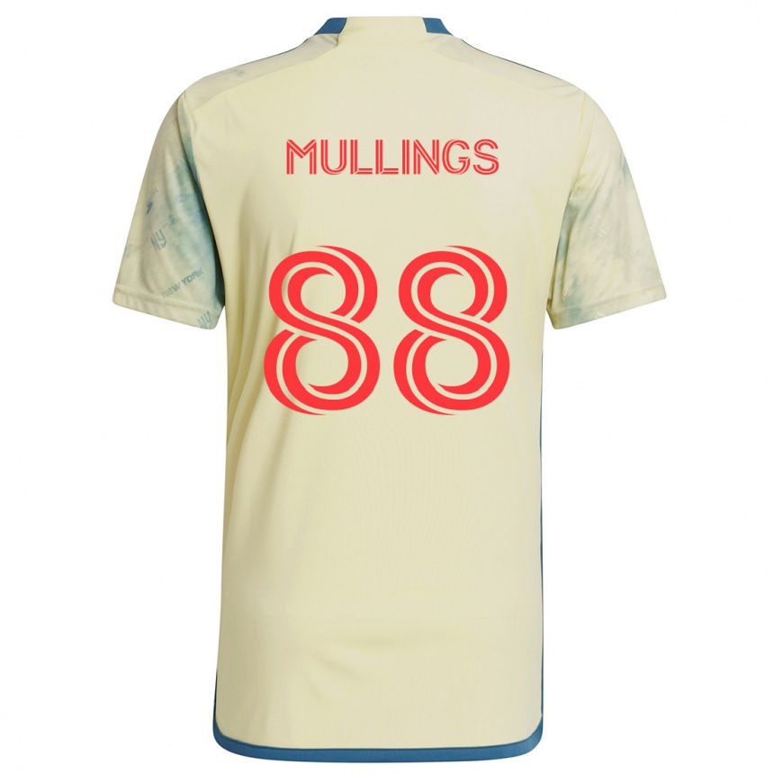 Niño Fútbol Camiseta O'vonte Mullings #88 Amarillo Rojo Azul 1ª Equipación 2024/25