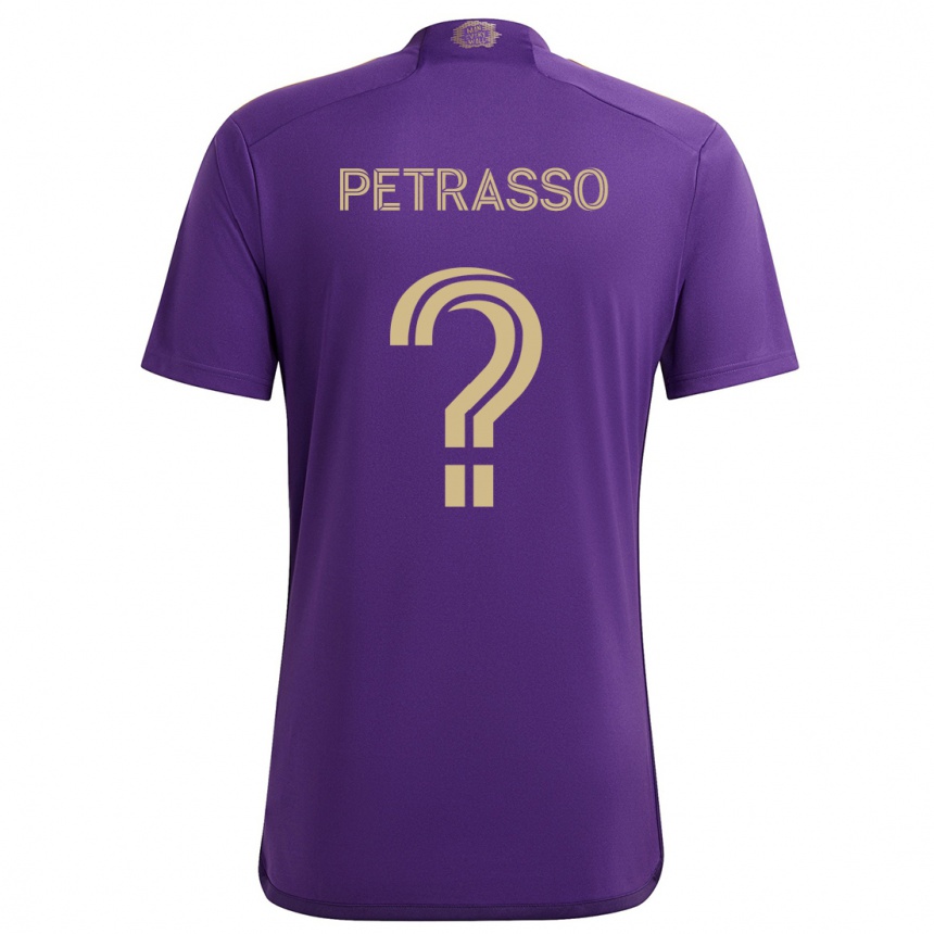 Niño Fútbol Camiseta Luca Petrasso #0 Púrpura Amarillo 1ª Equipación 2024/25