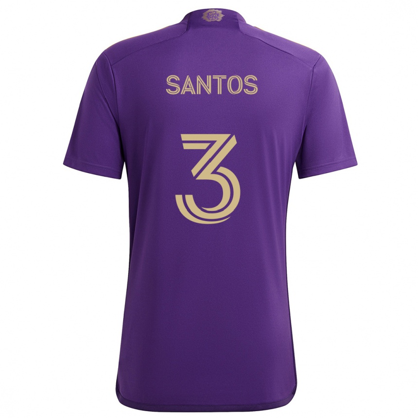 Niño Fútbol Camiseta Rafael Santos #3 Púrpura Amarillo 1ª Equipación 2024/25