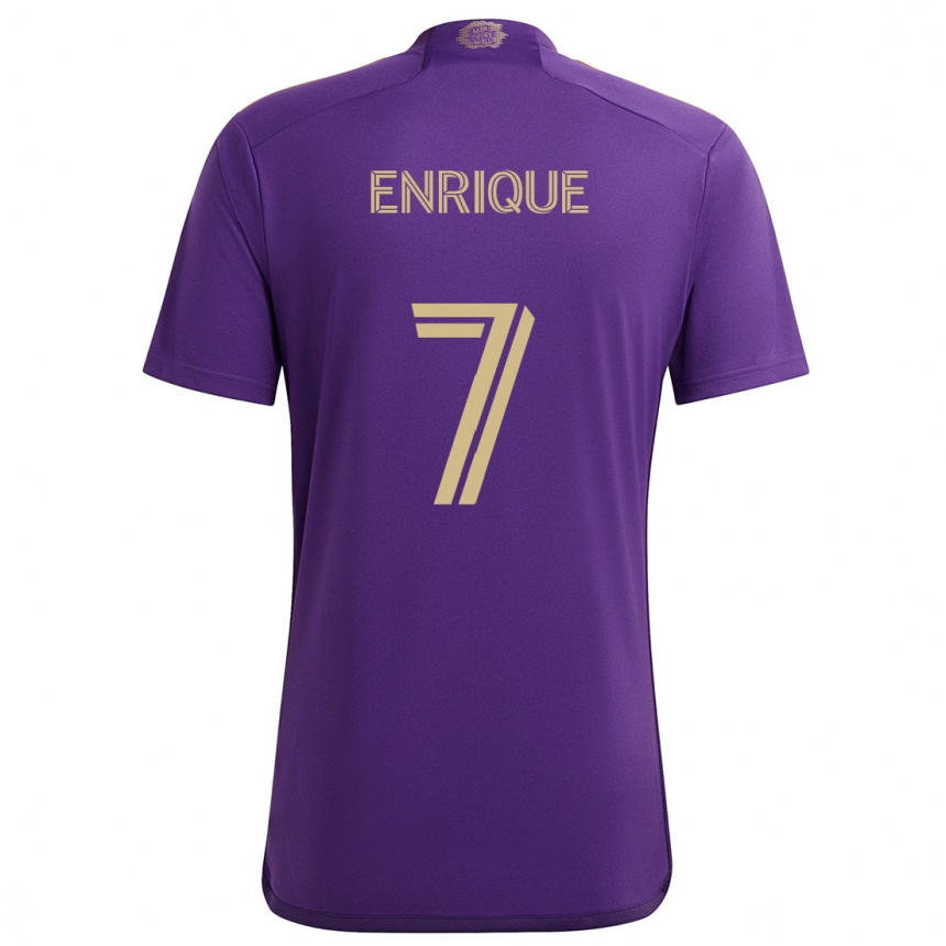 Niño Fútbol Camiseta Ramiro Enrique #7 Púrpura Amarillo 1ª Equipación 2024/25