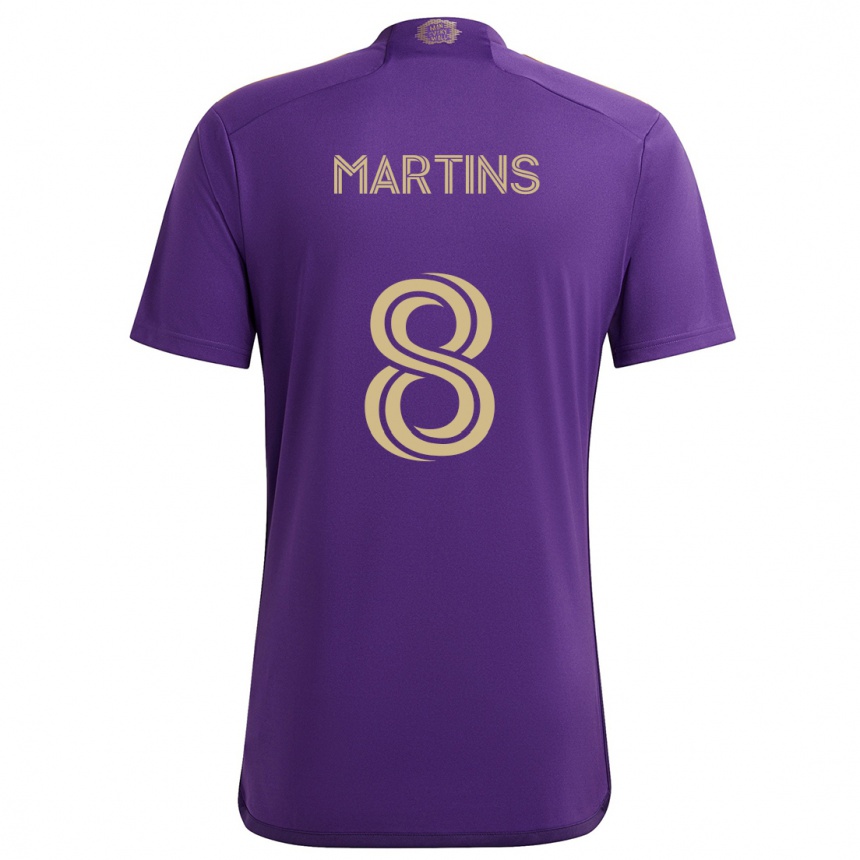 Niño Fútbol Camiseta Felipe Martins #8 Púrpura Amarillo 1ª Equipación 2024/25