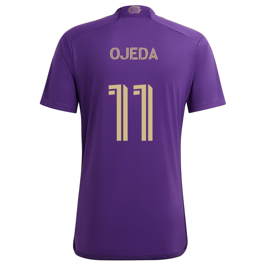 Niño Fútbol Camiseta Martín Ojeda #11 Púrpura Amarillo 1ª Equipación 2024/25