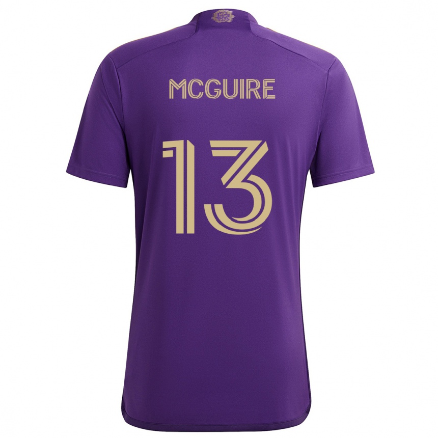 Niño Fútbol Camiseta Duncan Mcguire #13 Púrpura Amarillo 1ª Equipación 2024/25