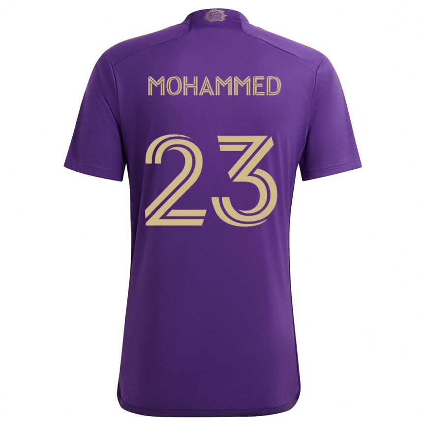 Niño Fútbol Camiseta Shak Mohammed #23 Púrpura Amarillo 1ª Equipación 2024/25