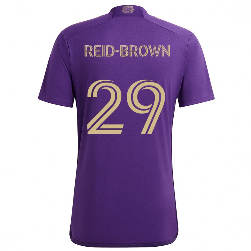 Niño Fútbol Camiseta Tahir Reid-Brown #29 Púrpura Amarillo 1ª Equipación 2024/25