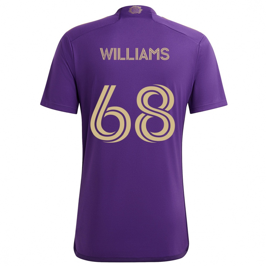 Niño Fútbol Camiseta Thomas Williams #68 Púrpura Amarillo 1ª Equipación 2024/25