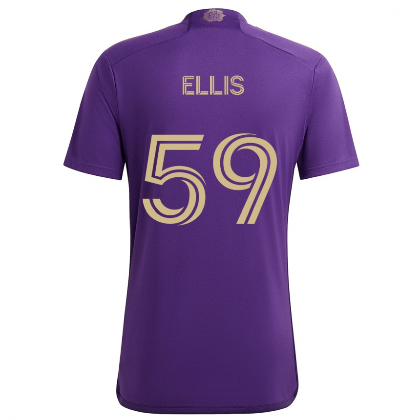 Niño Fútbol Camiseta Justin Ellis #59 Púrpura Amarillo 1ª Equipación 2024/25