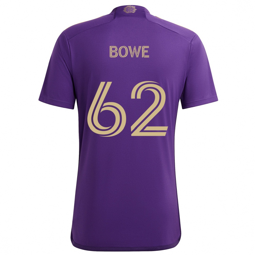 Niño Fútbol Camiseta Thomas Bowe #62 Púrpura Amarillo 1ª Equipación 2024/25