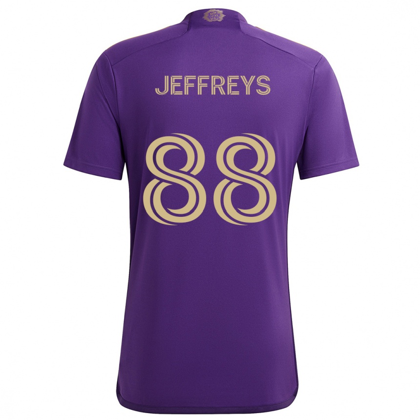 Niño Fútbol Camiseta Tj Jeffreys #88 Púrpura Amarillo 1ª Equipación 2024/25