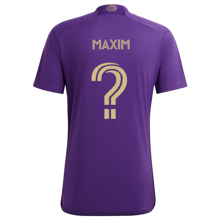 Niño Fútbol Camiseta Luca Maxim #0 Púrpura Amarillo 1ª Equipación 2024/25