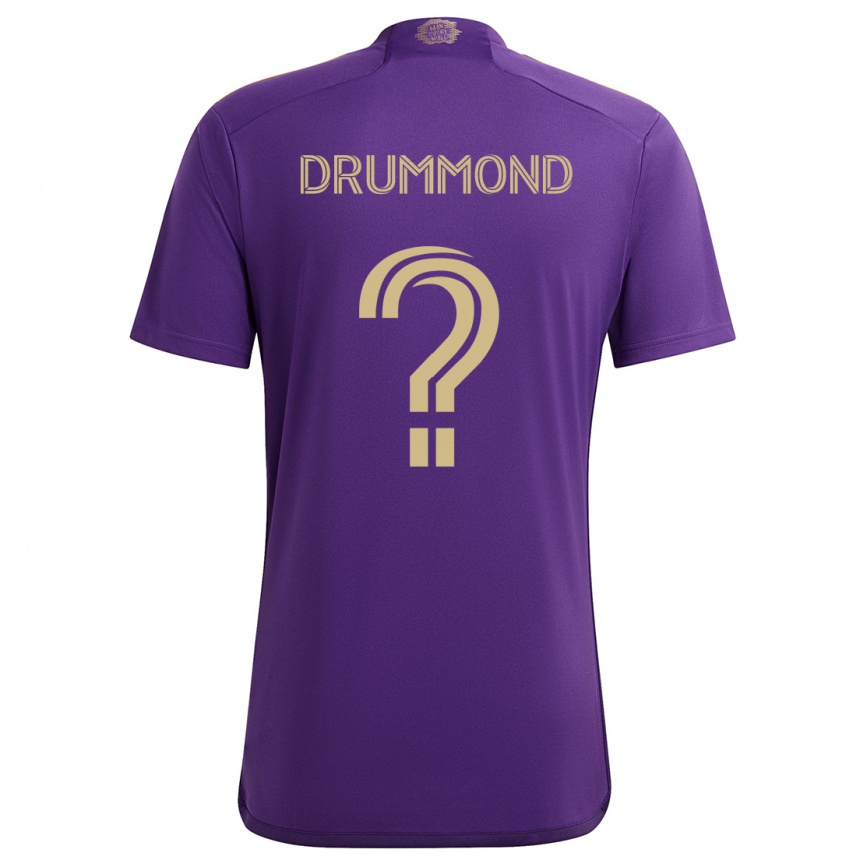 Niño Fútbol Camiseta Owen Drummond #0 Púrpura Amarillo 1ª Equipación 2024/25