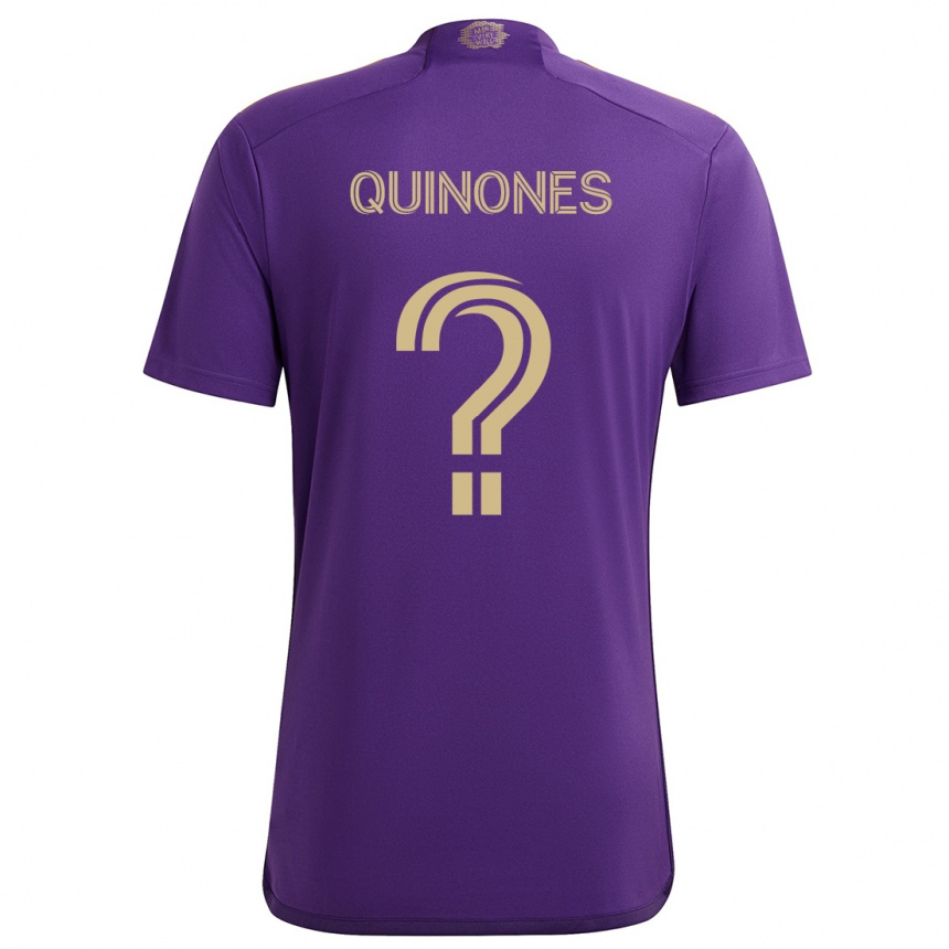 Niño Fútbol Camiseta Lucas Quiñones #0 Púrpura Amarillo 1ª Equipación 2024/25