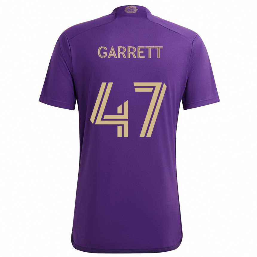 Niño Fútbol Camiseta Ian Garrett #47 Púrpura Amarillo 1ª Equipación 2024/25