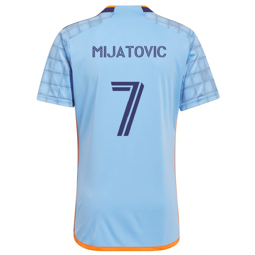 Niño Fútbol Camiseta Jovan Mijatovic #7 Azul Naranja 1ª Equipación 2024/25