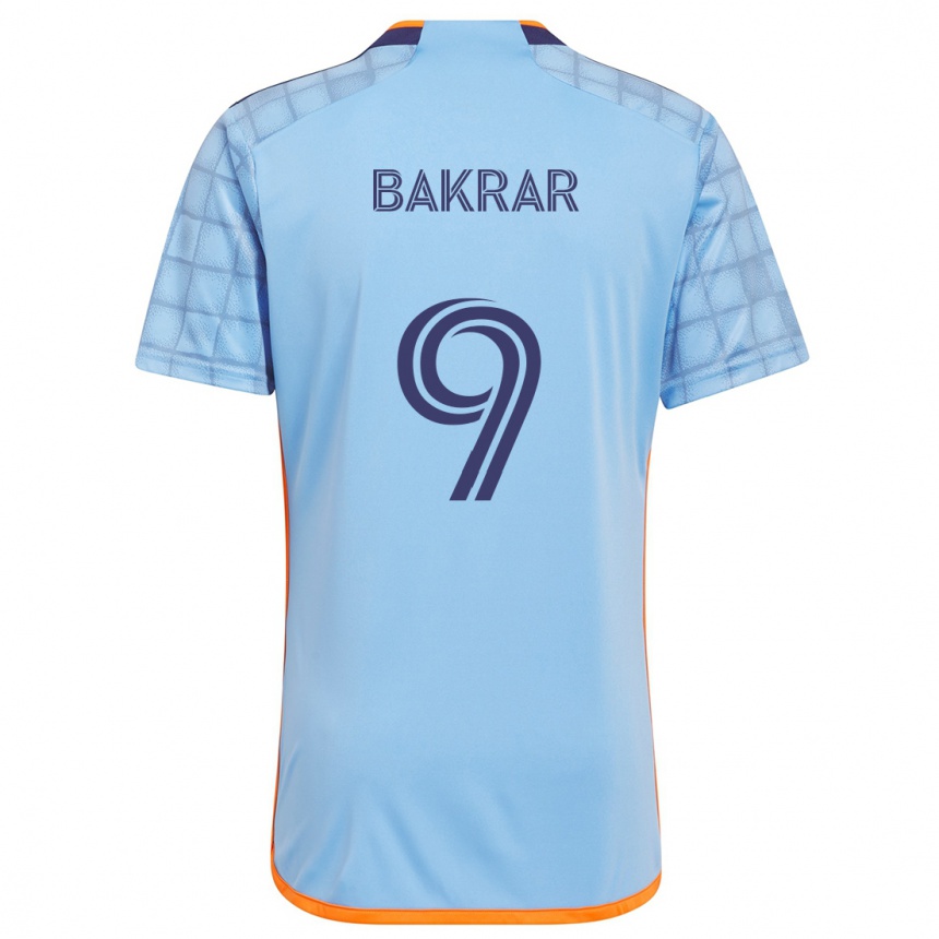 Niño Fútbol Camiseta Monsef Bakrar #9 Azul Naranja 1ª Equipación 2024/25