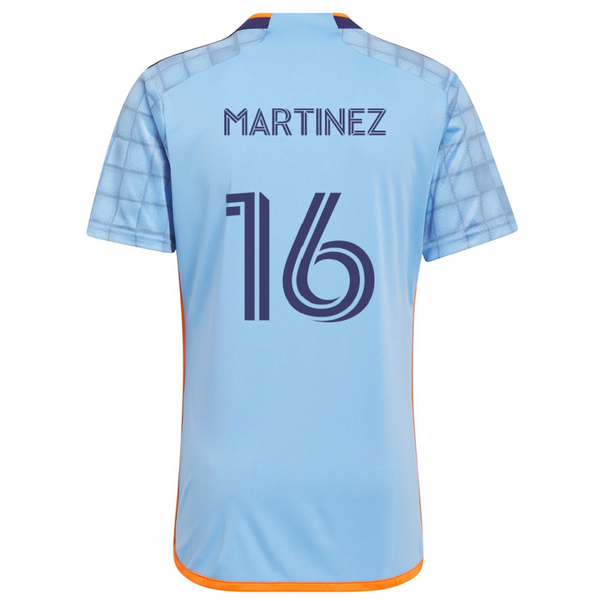 Niño Fútbol Camiseta Alonso Martínez #16 Azul Naranja 1ª Equipación 2024/25