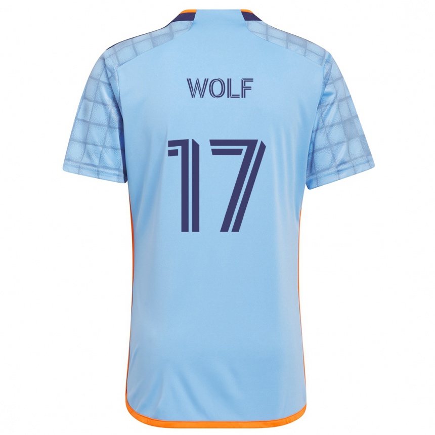 Niño Fútbol Camiseta Hannes Wolf #17 Azul Naranja 1ª Equipación 2024/25