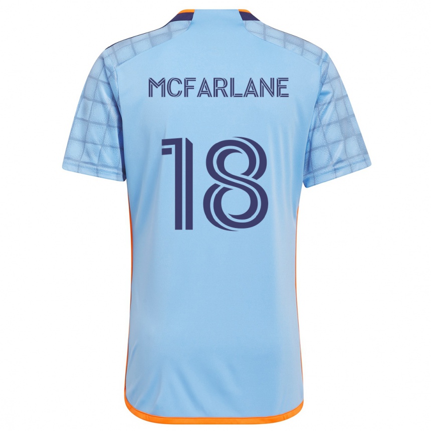 Niño Fútbol Camiseta Christian Mcfarlane #18 Azul Naranja 1ª Equipación 2024/25