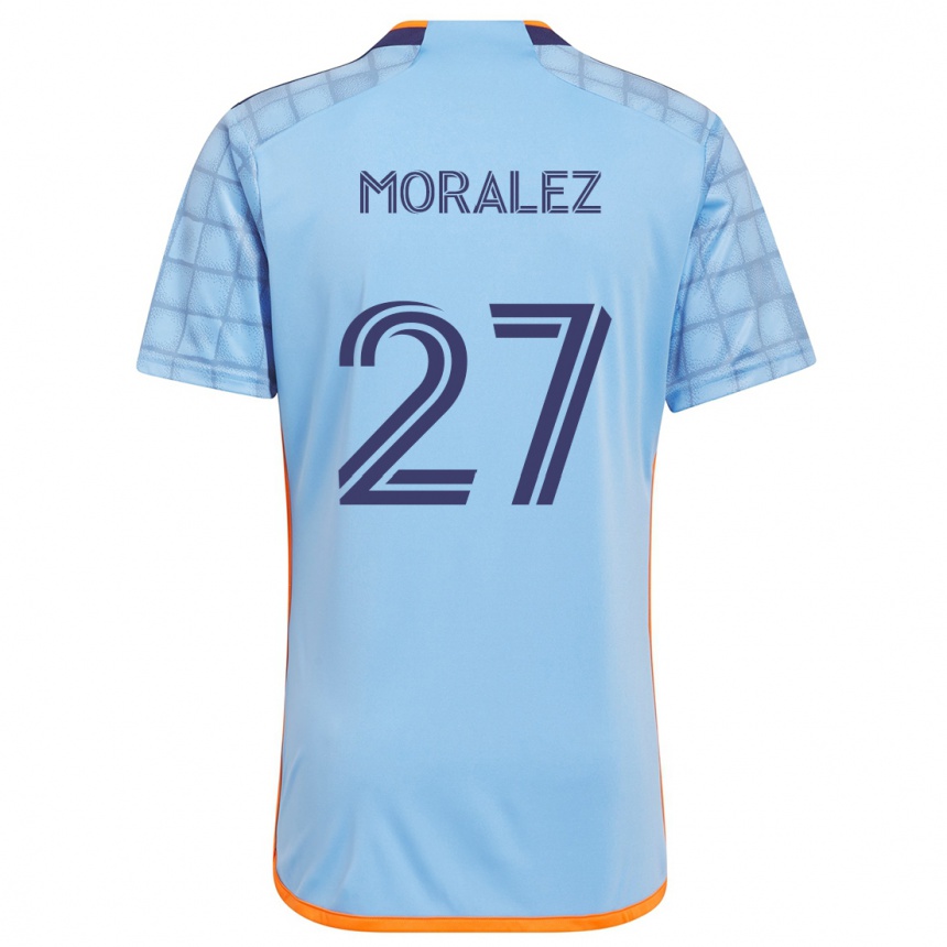 Niño Fútbol Camiseta Maxi Moralez #27 Azul Naranja 1ª Equipación 2024/25