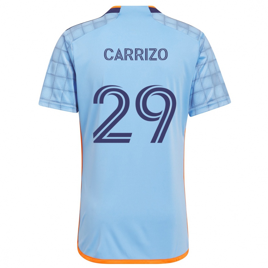 Niño Fútbol Camiseta Máximo Carrizo #29 Azul Naranja 1ª Equipación 2024/25