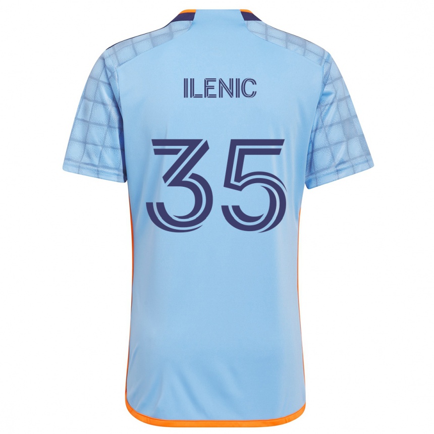 Niño Fútbol Camiseta Mitja Ilenic #35 Azul Naranja 1ª Equipación 2024/25