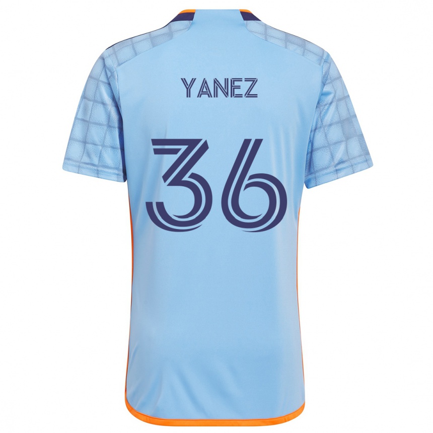 Niño Fútbol Camiseta Zidane Yañez #36 Azul Naranja 1ª Equipación 2024/25