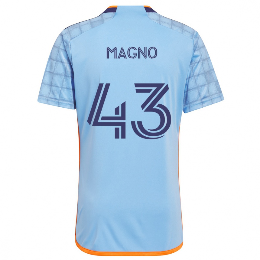 Niño Fútbol Camiseta Talles Magno #43 Azul Naranja 1ª Equipación 2024/25