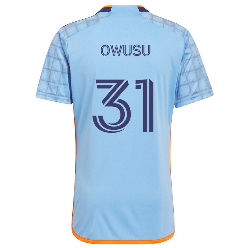 Niño Fútbol Camiseta Samuel Owusu #31 Azul Naranja 1ª Equipación 2024/25