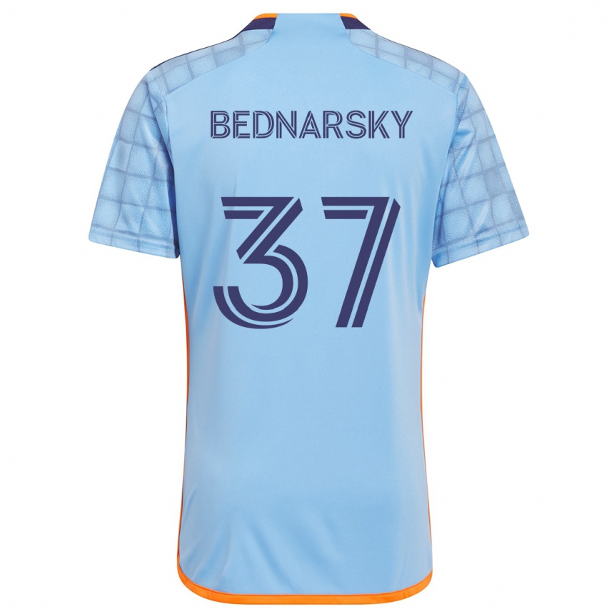 Niño Fútbol Camiseta Stevo Bednarsky #37 Azul Naranja 1ª Equipación 2024/25