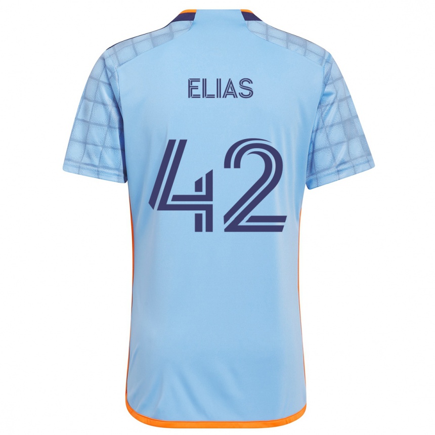 Niño Fútbol Camiseta Piero Elias #42 Azul Naranja 1ª Equipación 2024/25