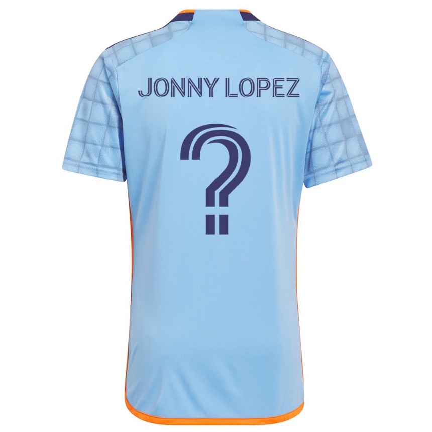 Niño Fútbol Camiseta Jonny Lopez #0 Azul Naranja 1ª Equipación 2024/25