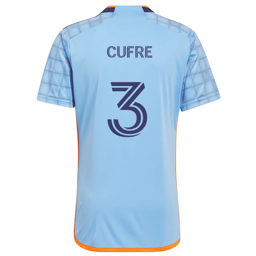 Niño Fútbol Camiseta Braian Cufré #3 Azul Naranja 1ª Equipación 2024/25