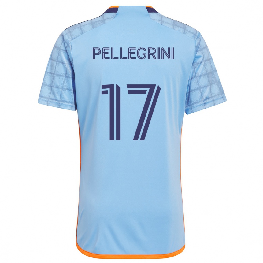 Niño Fútbol Camiseta Matías Pellegrini #17 Azul Naranja 1ª Equipación 2024/25