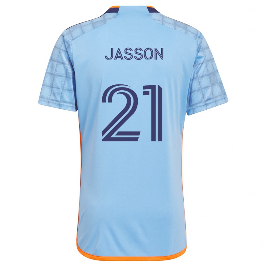 Niño Fútbol Camiseta Andres Jasson #21 Azul Naranja 1ª Equipación 2024/25