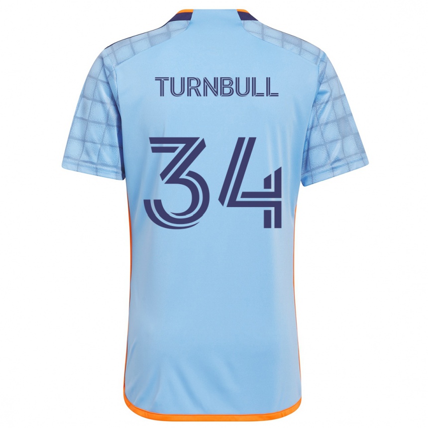 Niño Fútbol Camiseta Stephen Turnbull #34 Azul Naranja 1ª Equipación 2024/25