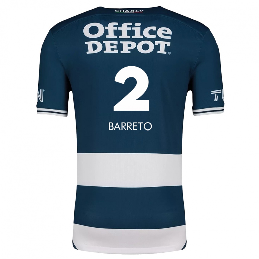 Niño Fútbol Camiseta Sergio Barreto #2 Azul Blanco 1ª Equipación 2024/25