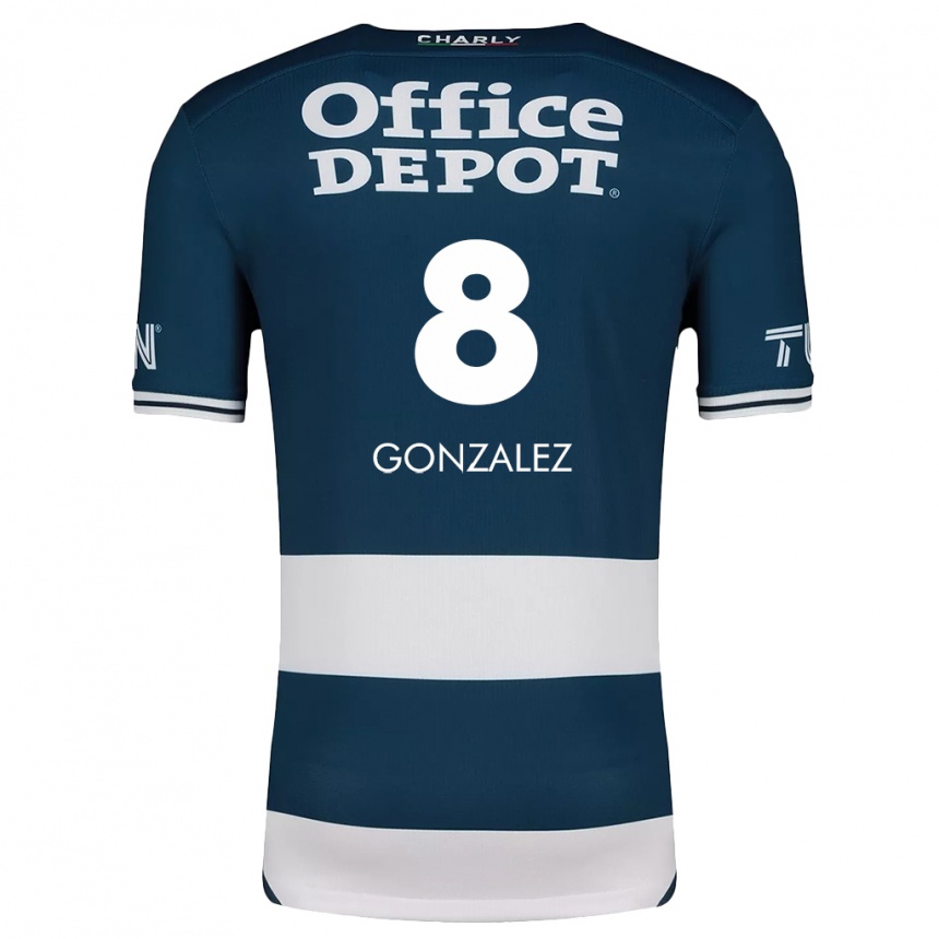 Niño Fútbol Camiseta Bryan González #8 Azul Blanco 1ª Equipación 2024/25