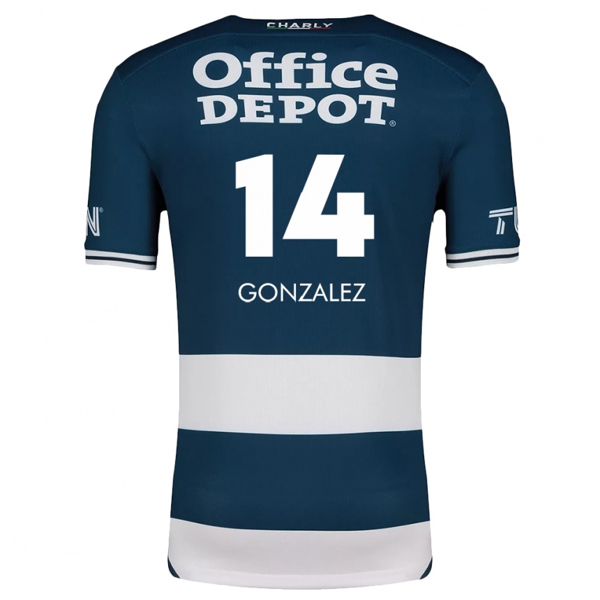 Niño Fútbol Camiseta Arturo González #14 Azul Blanco 1ª Equipación 2024/25