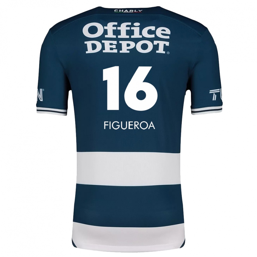 Niño Fútbol Camiseta Antonio Figueroa #16 Azul Blanco 1ª Equipación 2024/25