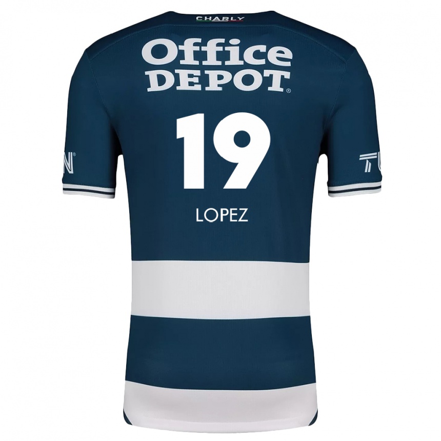 Niño Fútbol Camiseta Javier Eduardo López #19 Azul Blanco 1ª Equipación 2024/25