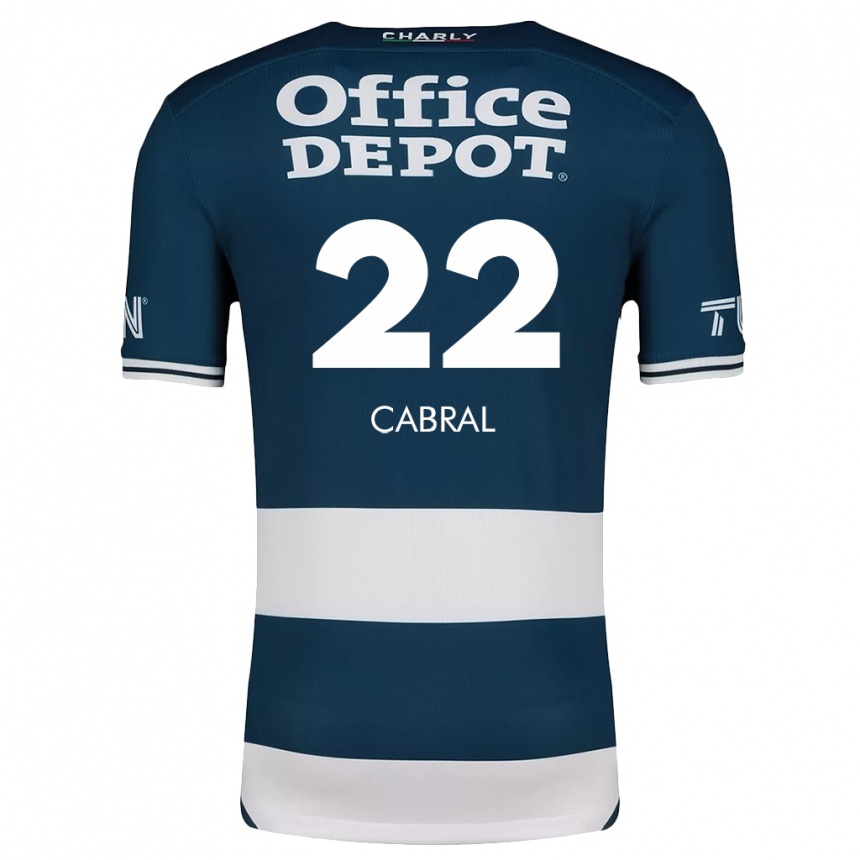 Niño Fútbol Camiseta Gustavo Cabral #22 Azul Blanco 1ª Equipación 2024/25