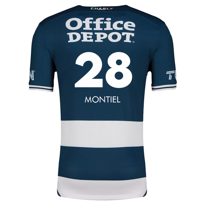 Niño Fútbol Camiseta Elías Montiel #28 Azul Blanco 1ª Equipación 2024/25