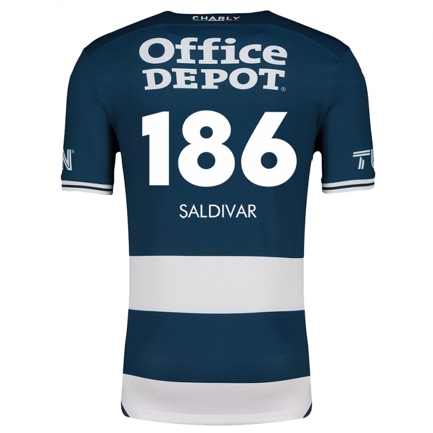 Niño Fútbol Camiseta José Saldívar #186 Azul Blanco 1ª Equipación 2024/25