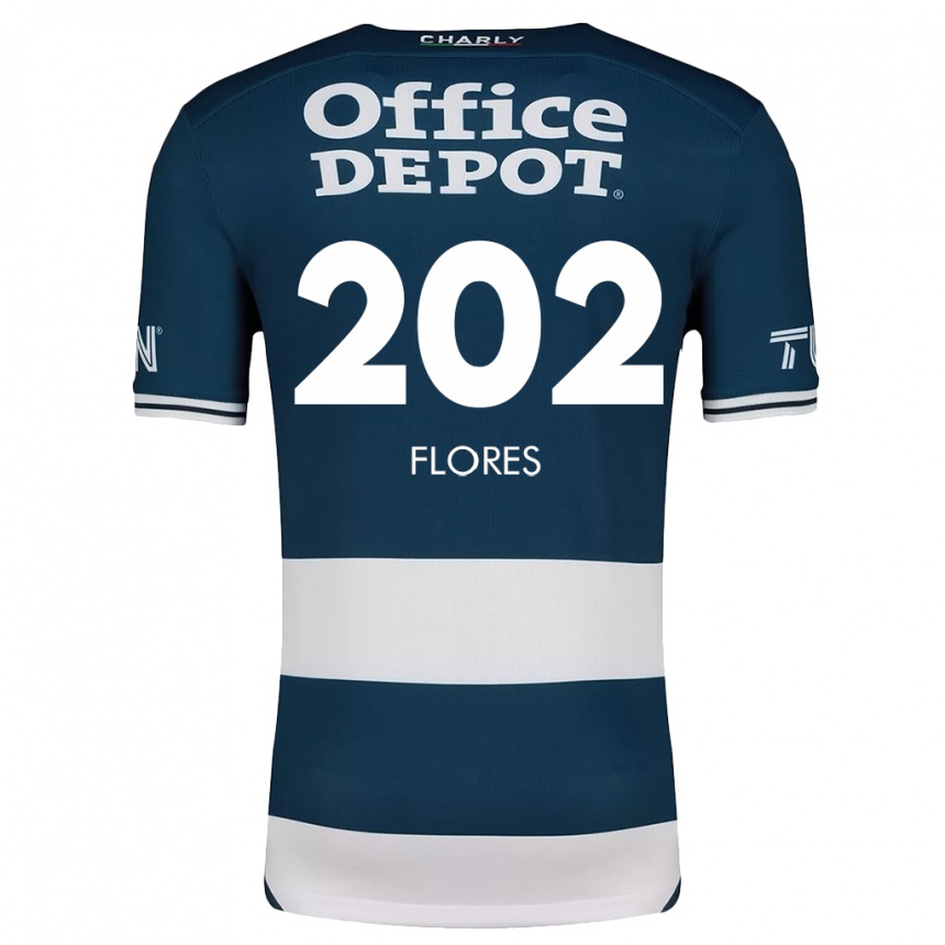 Niño Fútbol Camiseta Luis Flores #202 Azul Blanco 1ª Equipación 2024/25