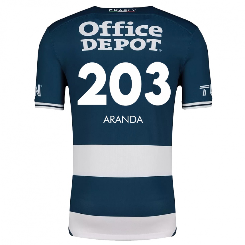 Niño Fútbol Camiseta Juan Aranda #203 Azul Blanco 1ª Equipación 2024/25