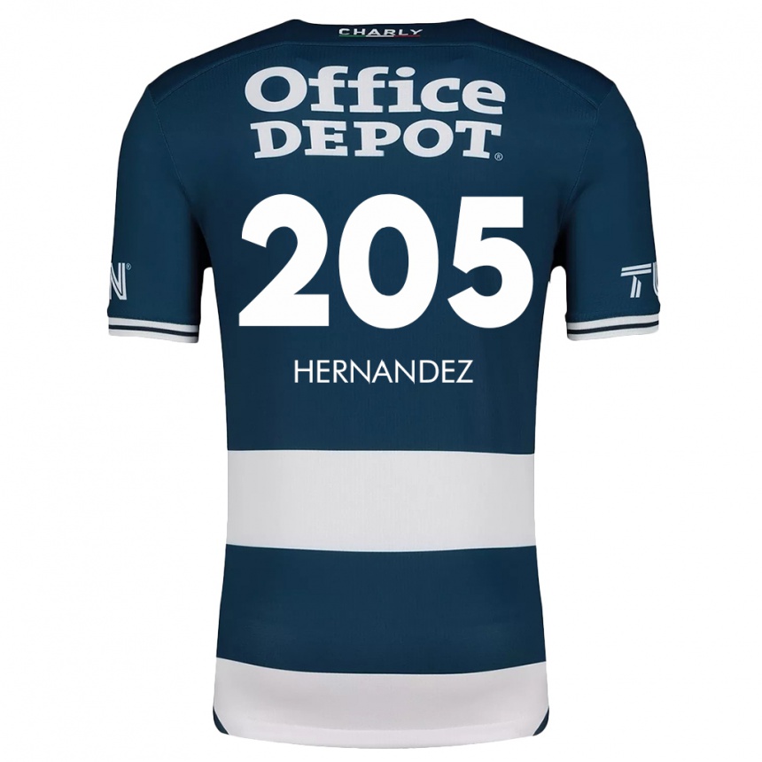 Niño Fútbol Camiseta Sergio Hernández #205 Azul Blanco 1ª Equipación 2024/25