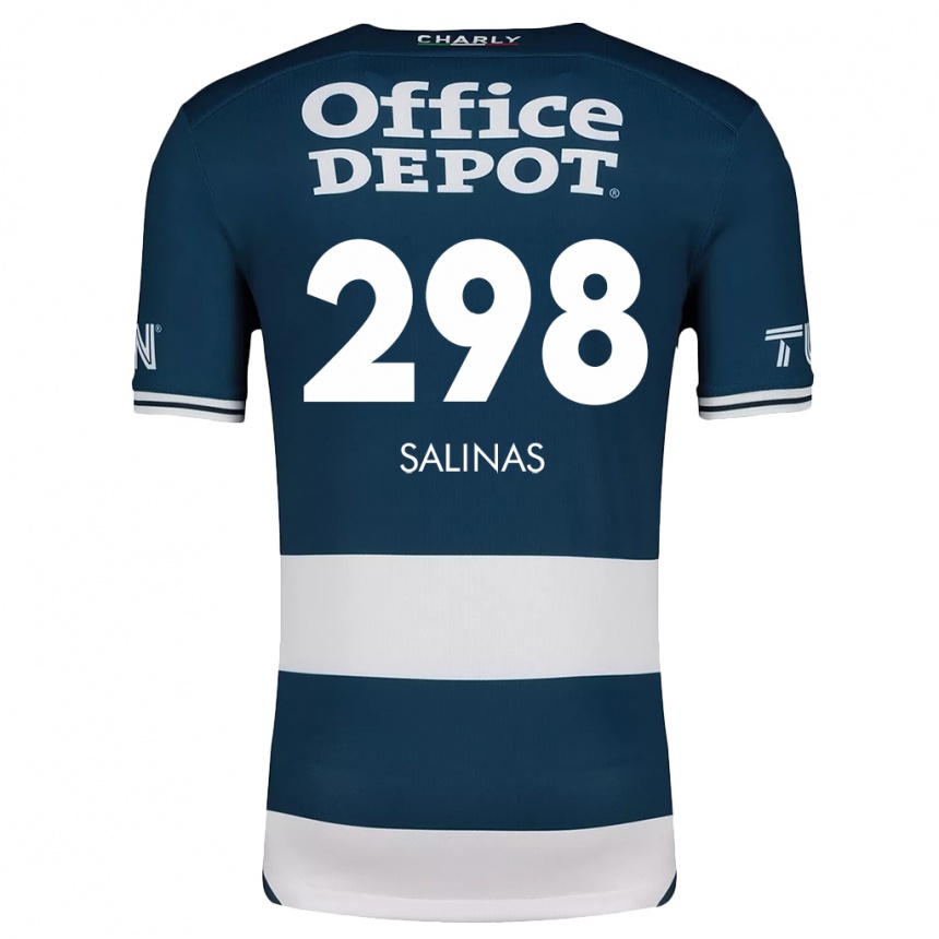 Niño Fútbol Camiseta Jesús Salinas #298 Azul Blanco 1ª Equipación 2024/25